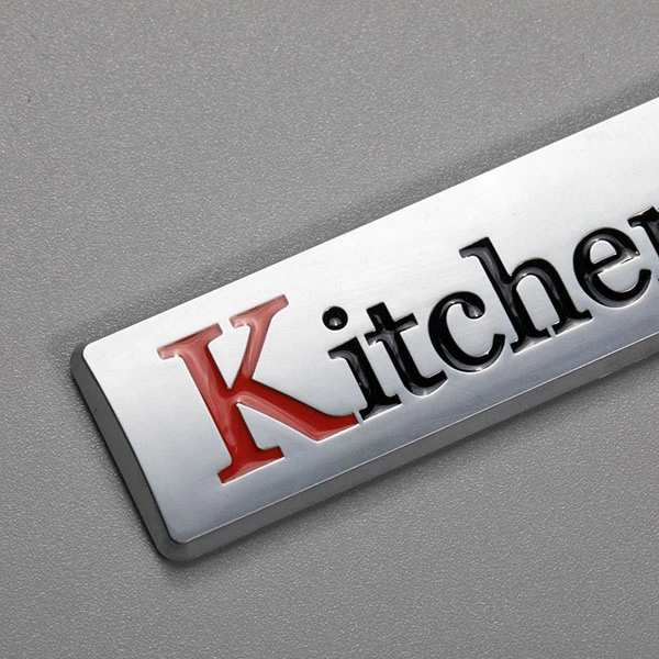 Producent Brugerdefineret ABS Plast Letter Emblem Sticker Specialiseret køleskab Dekorative Emblems