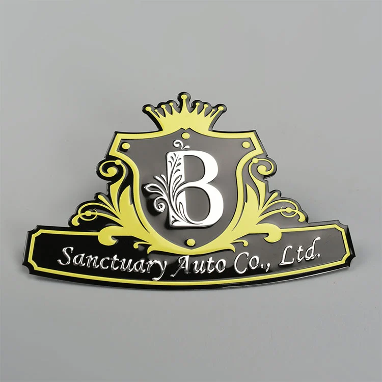 Metaletiket med logo