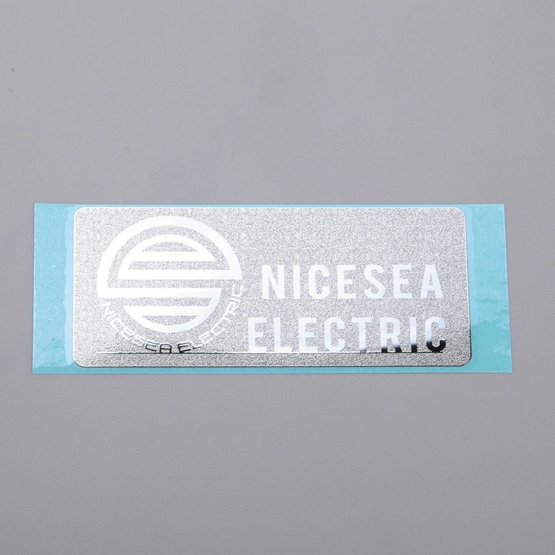 Krom Sølv Logo Sticker Nikkel Label med 3M klæbemiddel