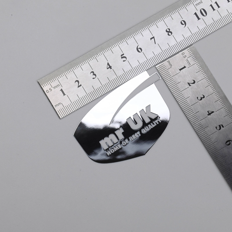 Tilpasset Chrome Glossy Thin Emblem Logo med 3M klæbemiddel