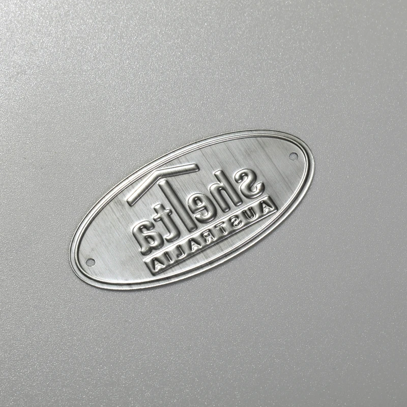 Brugerdefineret navneskilt rustfrit stål aluminium messing logo